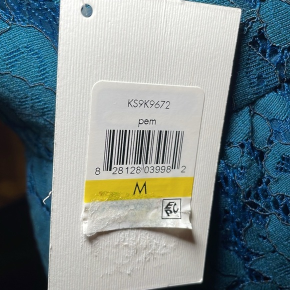 Kensie teal fit and flare mid dress sz M - Picture 5 of 8